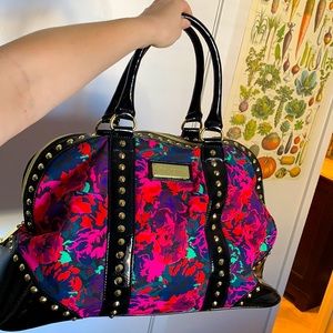 Betsey Johnson floral studded tote bag